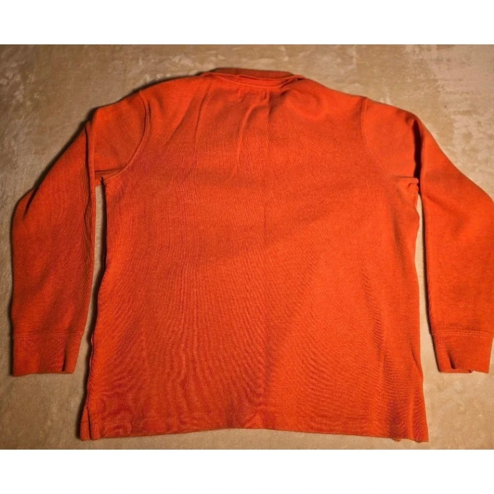 Polo Ralph Lauren Mens L Orange 1/4 Zip Cotton Pullover Sweater Pony Preppie 958